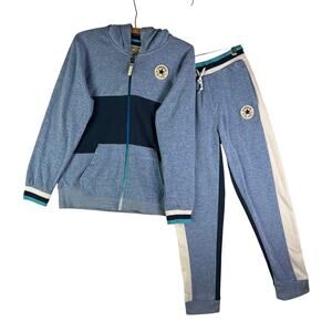 CONVERSE ALL STAR FullZip Blue Sweatshirt/Pants Set Youth Size LRG 12-13yrs